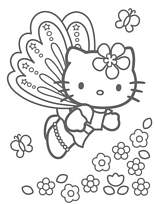 coloriage hello kitty papillon